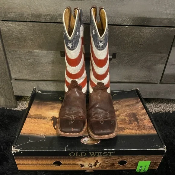 American flag men’s boots - Picture 3 of 7